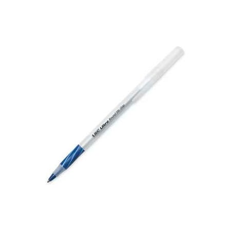 Bic Bic Ultra Round Stic Grip Ballpoint Stick Pen, Medium, Blue Ink, Dozen GSMG11BE